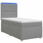 Boxspringbed met matras Lichtgrijs 100 x 200 cm Stof
