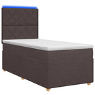 Boxspringbed met matras Donkerbruin 100 x 200 cm Stof