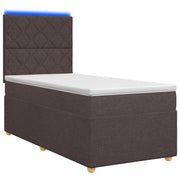 Boxspringbed met matras 100x200 cm donkerbruin stof