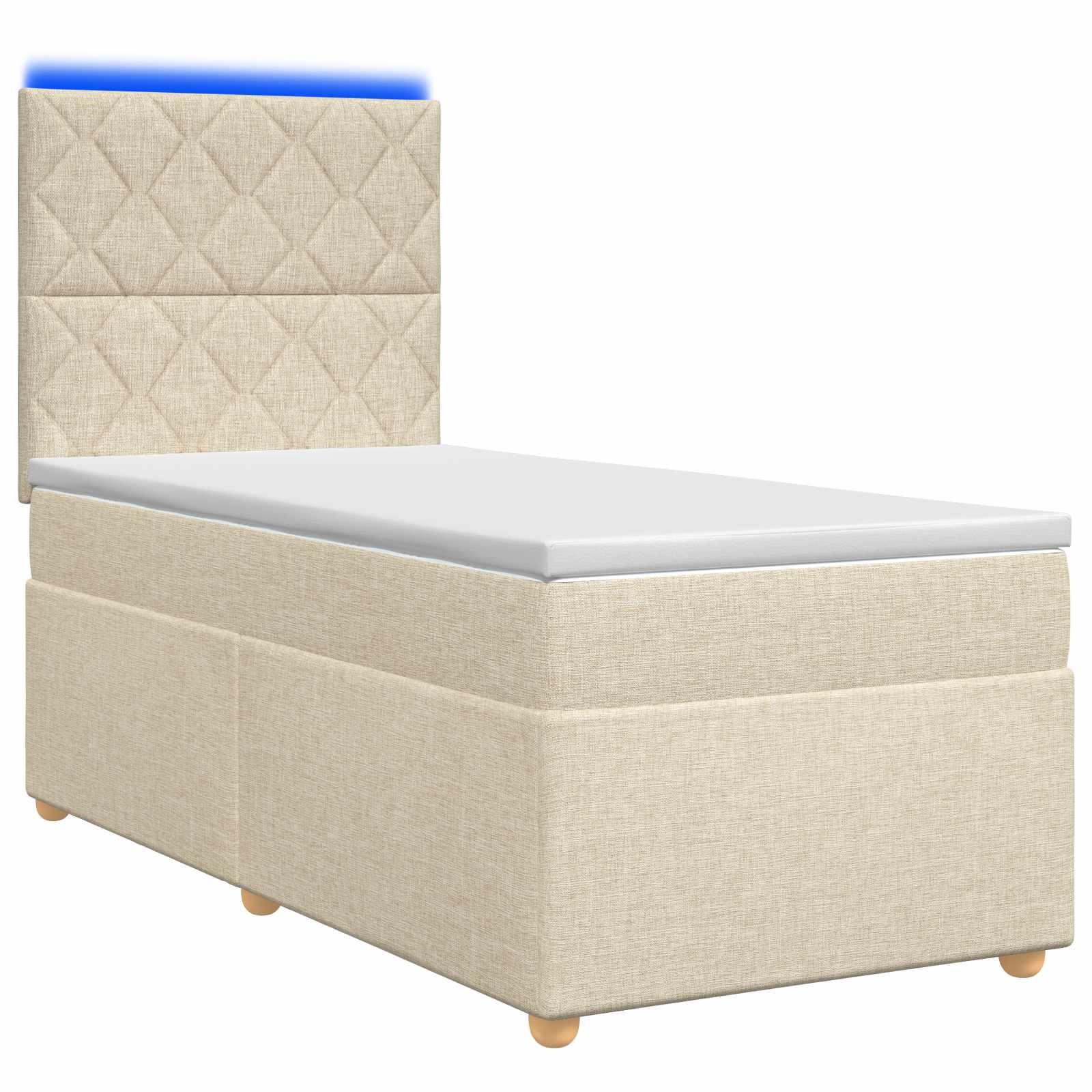 Boxspringbed met matras Crèmekleurig 100 x 200 cm Stof