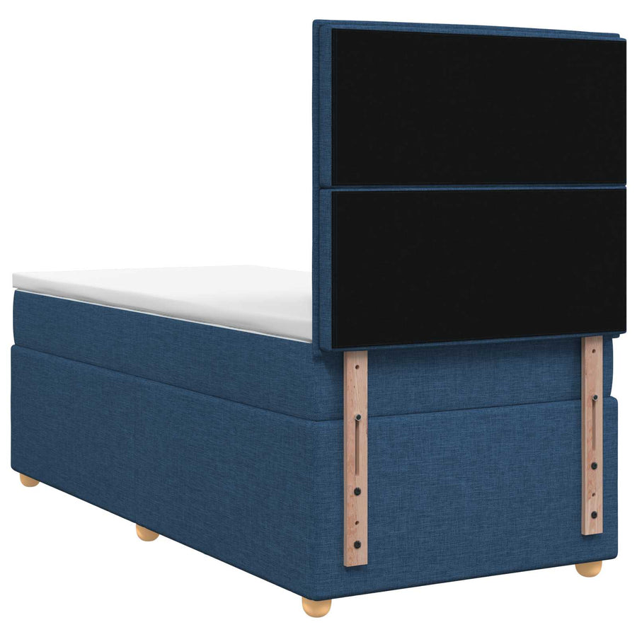 Boxspringbed met matras met hoofdeinde Blauw 100 x 200 cm Stof