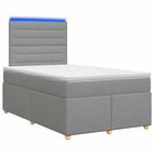 Boxspringbed met matras Lichtgrijs 120 x 190 cm Stof