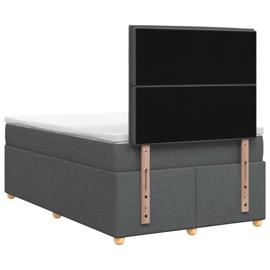 Boxspringbed met matras Donkergrijs 120 x 190 cm Stof