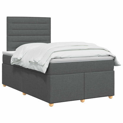 Boxspringbed met matras Donkergrijs 120 x 190 cm Stof