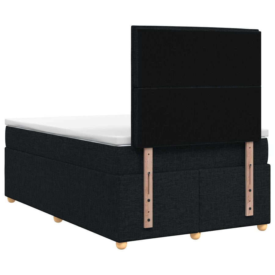 Boxspringbed met matras met hoofdeinde Zwart 120 x 190 cm Stof