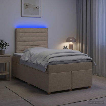 Boxspringbed met matras Crèmekleurig 120 x 200 cm Stof