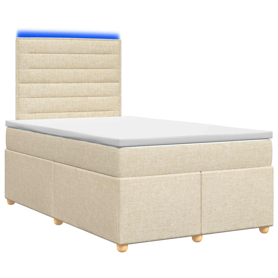 Boxspringbed met matras Crèmekleurig 120 x 190 cm Stof