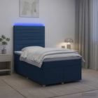 Boxspringbed 120x190 cm blauw met matras en hoofdeinde