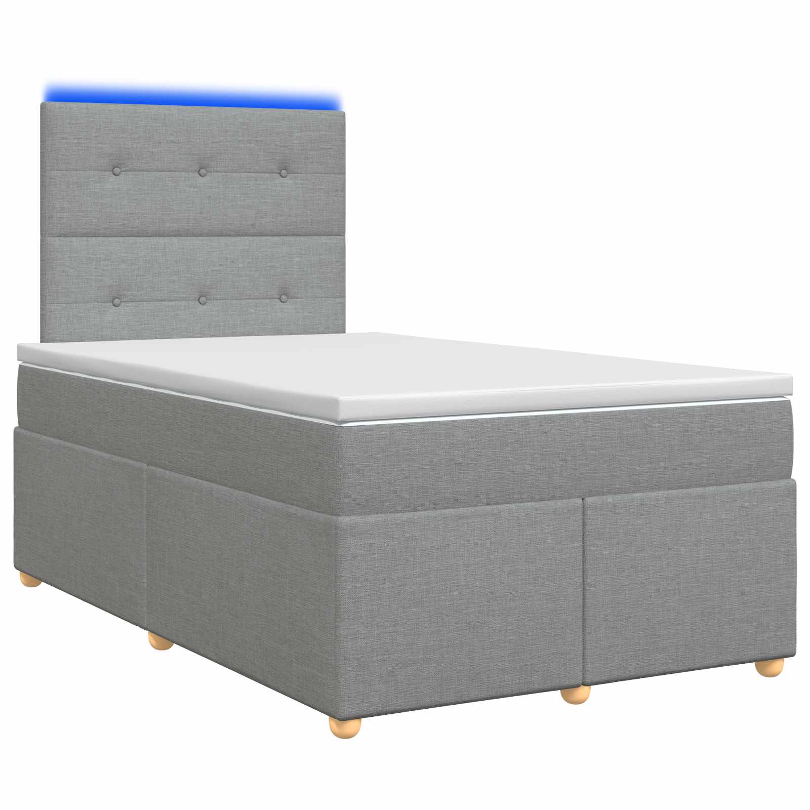 Boxspringbed met matras Lichtgrijs 120 x 190 cm Stof