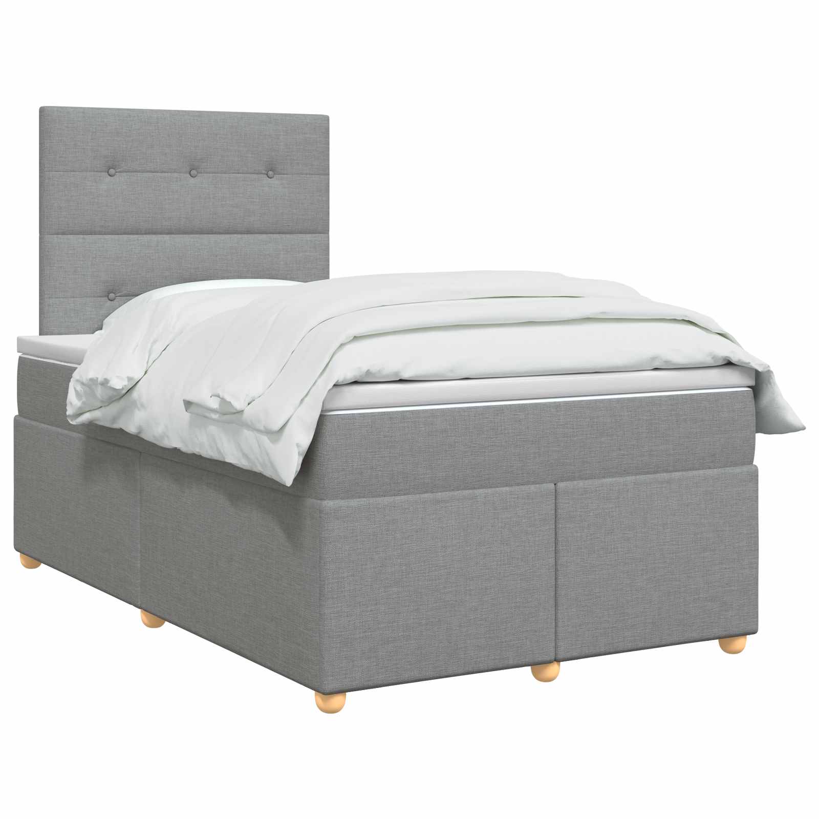 Boxspringbed met matras Lichtgrijs 120 x 190 cm Stof