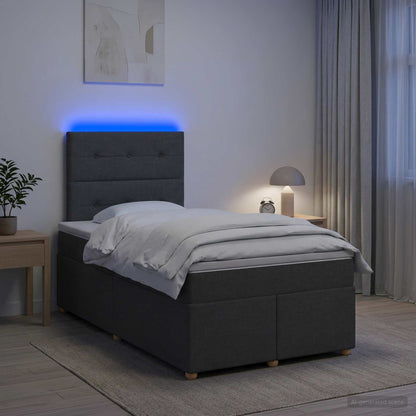Boxspringbed met matras Donkergrijs 120 x 200 cm Stof