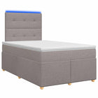 Boxspringbed taupe 120x190 cm met matras en hoofdeinde