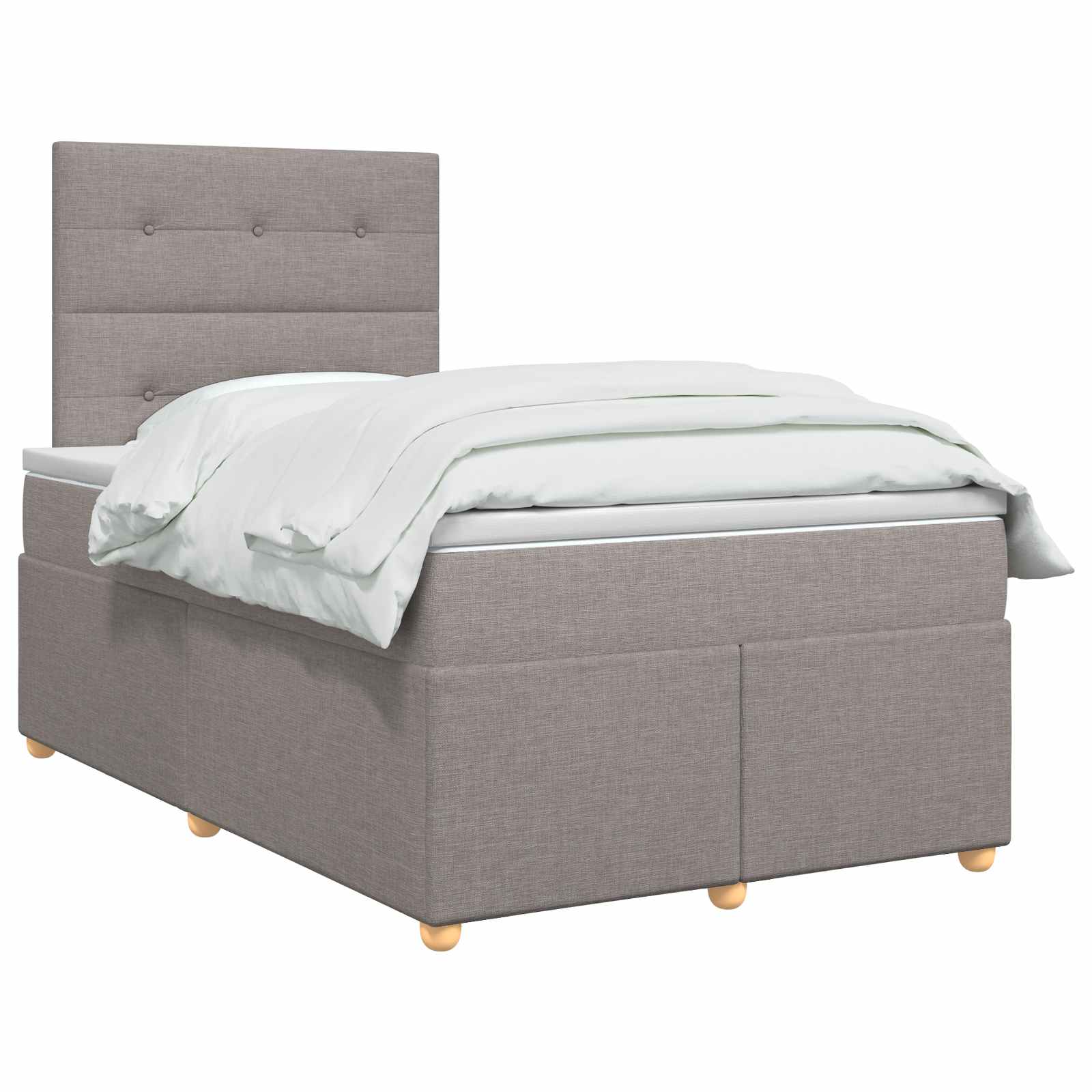 Boxspringbed met matras met hoofdeinde Taupe 120 x 190 cm Stof