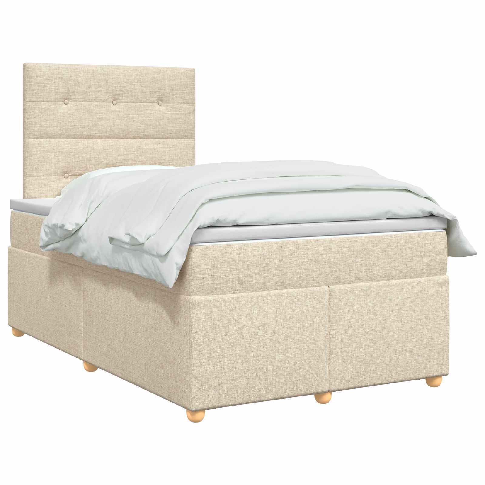 Boxspringbed met matras Crèmekleurig 120 x 190 cm Stof