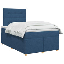 Boxspringbed met matras met hoofdeinde Blauw 120 x 190 cm Stof