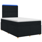Boxspringbed met matras met hoofdeinde Zwart 120 x 190 cm Stof