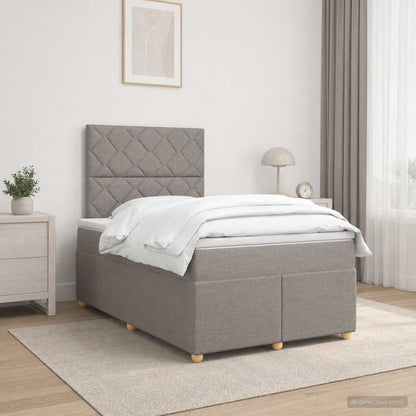 Boxspringbed met matras met hoofdeinde Taupe 120 x 190 cm Stof