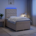 Boxspringbed met matras 120x200 cm crèmekleurig