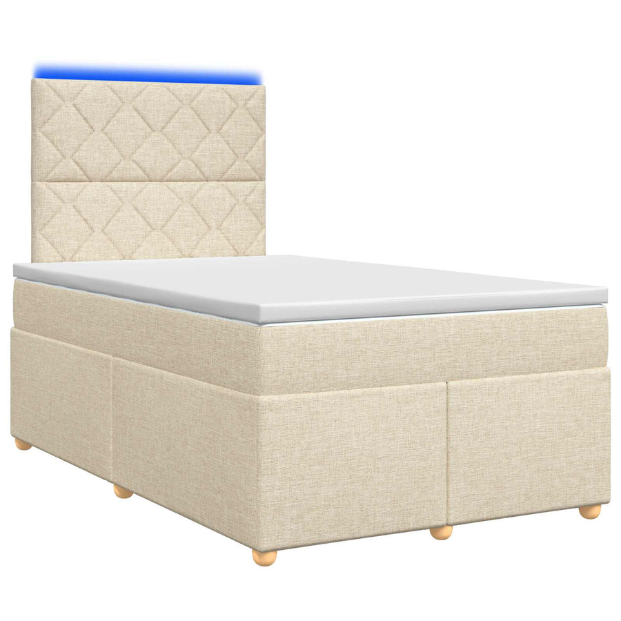 Boxspringbed met matras Crèmekleurig 120 x 190 cm Stof