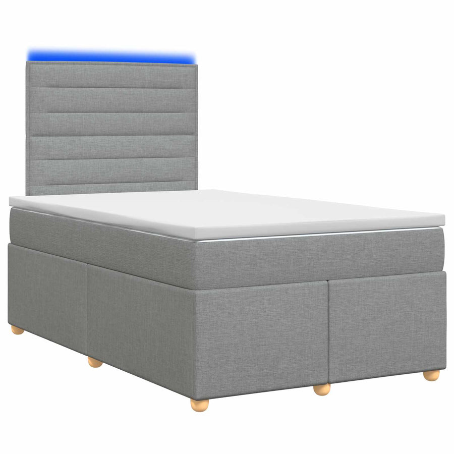 Boxspringbed met matras Lichtgrijs 120 x 200 cm Stof