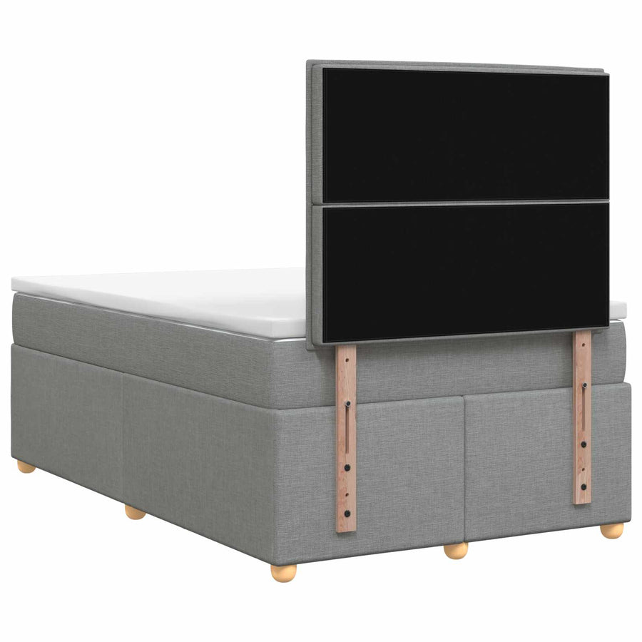 Boxspringbed met matras Lichtgrijs 120 x 200 cm Stof