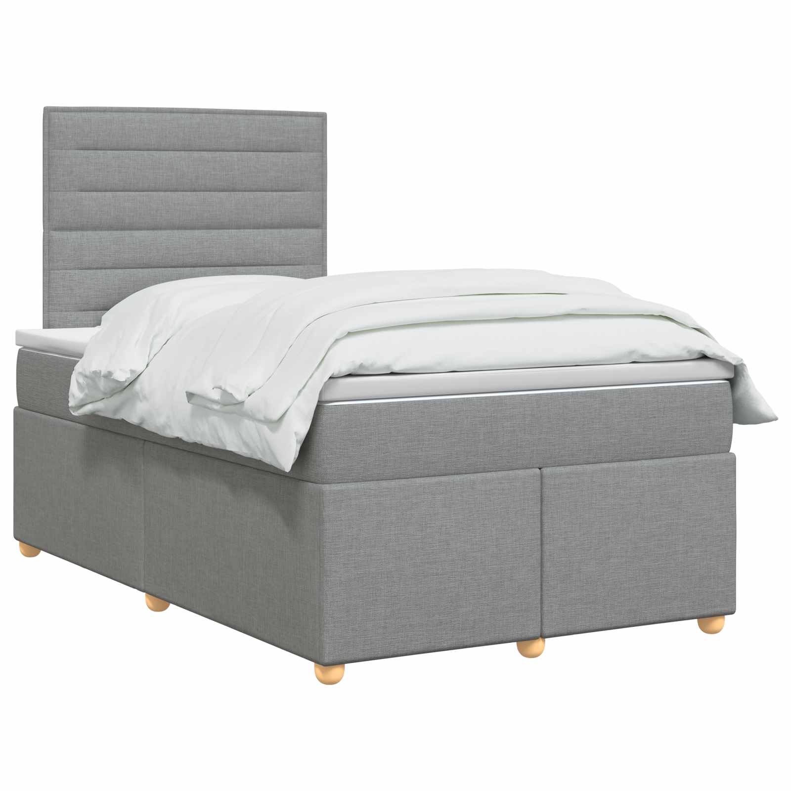 Boxspringbed met matras Lichtgrijs 120 x 200 cm Stof