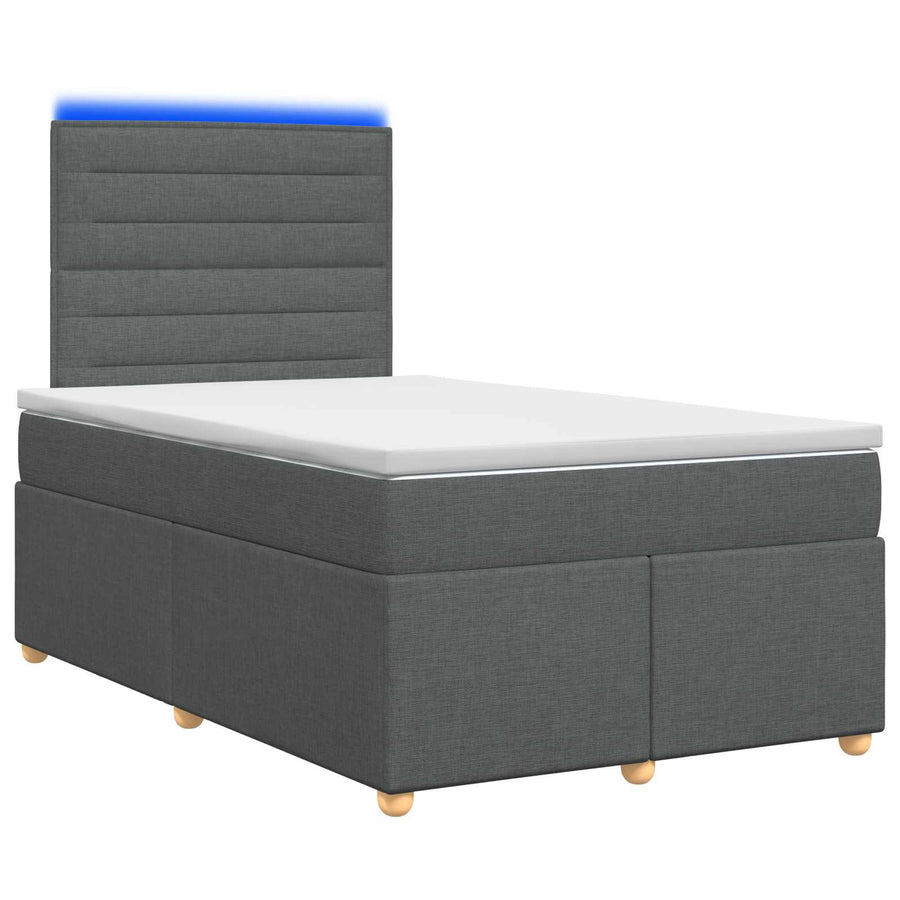 Boxspringbed met matras Donkergrijs 120 x 200 cm Stof