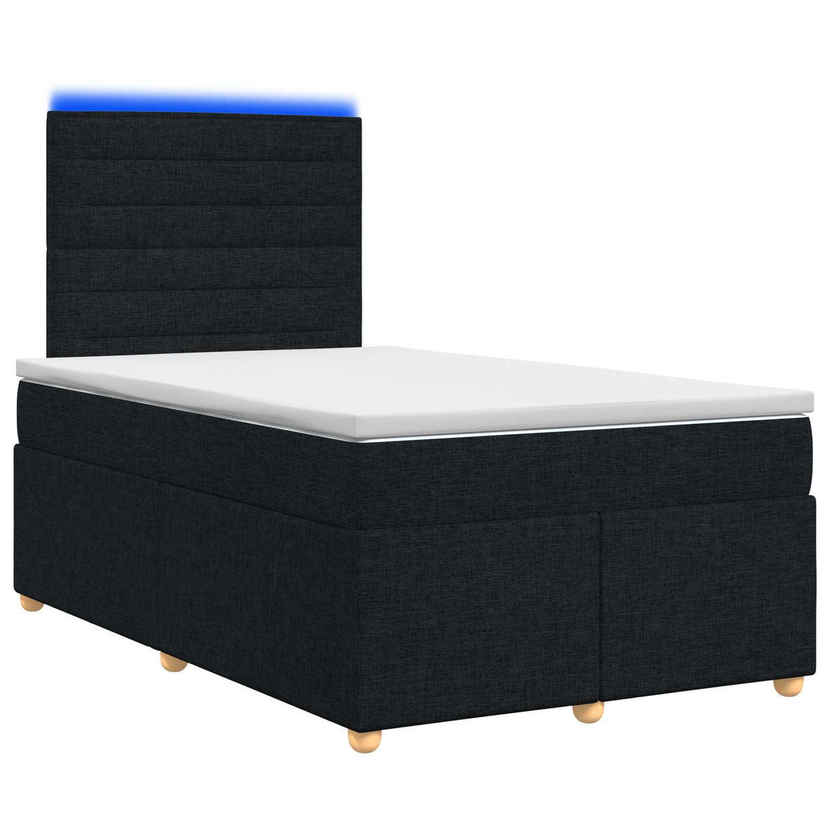 Boxspringbed met matras met hoofdeinde Zwart 120 x 200 cm Stof
