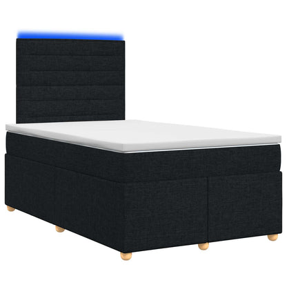 Boxspringbed met matras met hoofdeinde Zwart 120 x 200 cm Stof