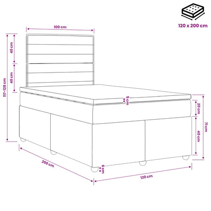 Boxspringbed met matras met hoofdeinde Zwart 120 x 200 cm Stof
