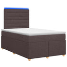 Boxspringbed met matras Donkerbruin 120 x 200 cm Stof