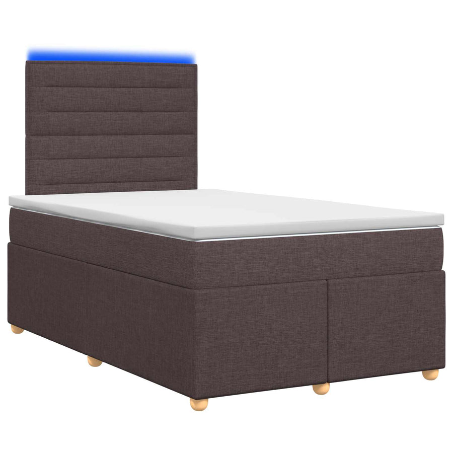 Boxspringbed met matras Donkerbruin 120 x 200 cm Stof