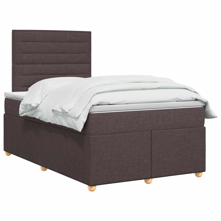 Boxspringbed met matras Donkerbruin 120 x 200 cm Stof