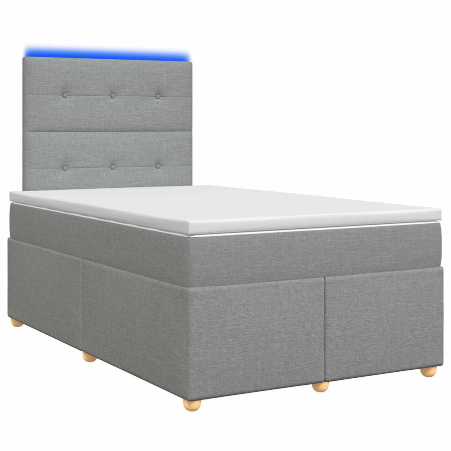 Boxspringbed met matras Lichtgrijs 120 x 200 cm Stof