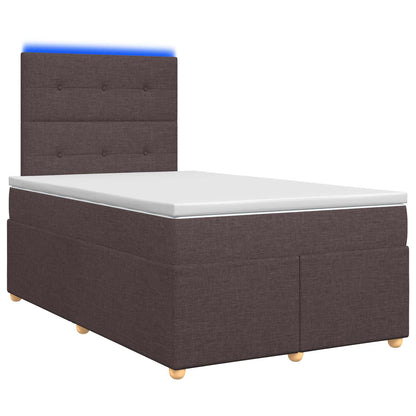 Boxspringbed met matras Donkerbruin 120 x 200 cm Stof