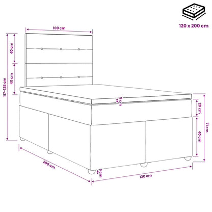 Boxspringbed met matras met hoofdeinde Taupe 120 x 200 cm Stof