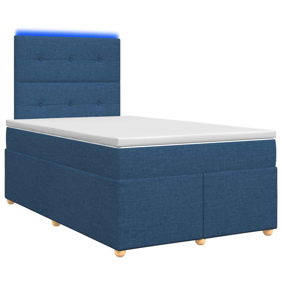 Boxspringbed met matras met hoofdeinde Blauw 120 x 200 cm Stof