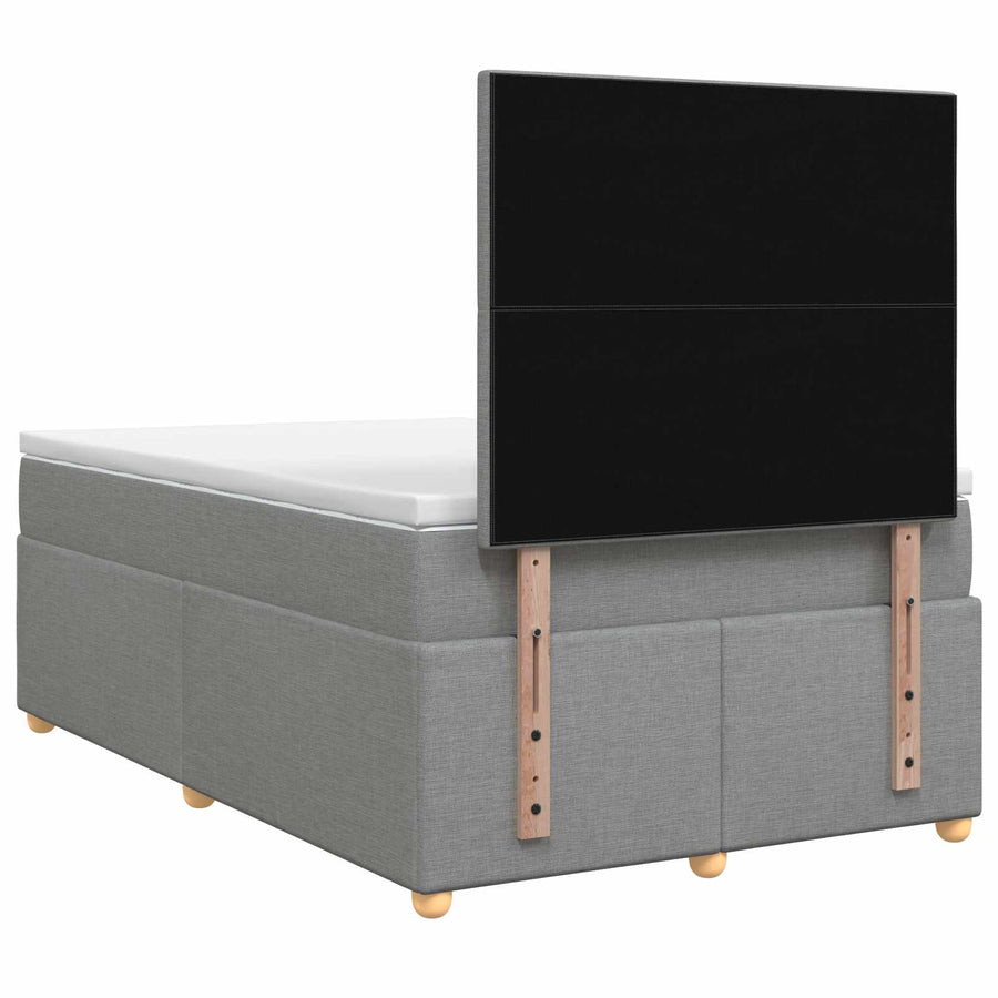 Boxspringbed met matras Lichtgrijs 120 x 200 cm Stof