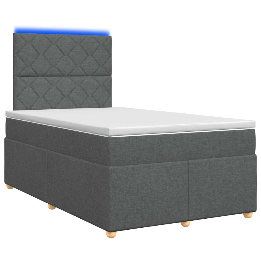 Boxspringbed met matras Donkergrijs 120 x 200 cm Stof