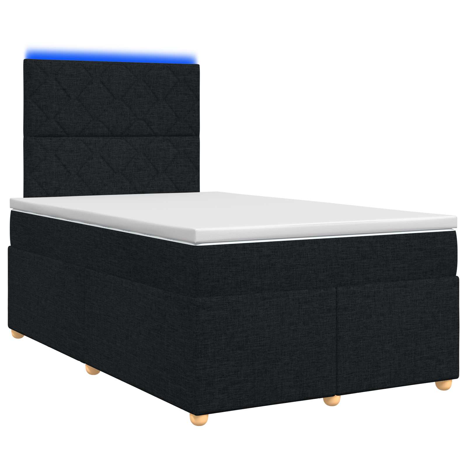 Boxspringbed met matras met hoofdeinde Zwart 120 x 200 cm Stof