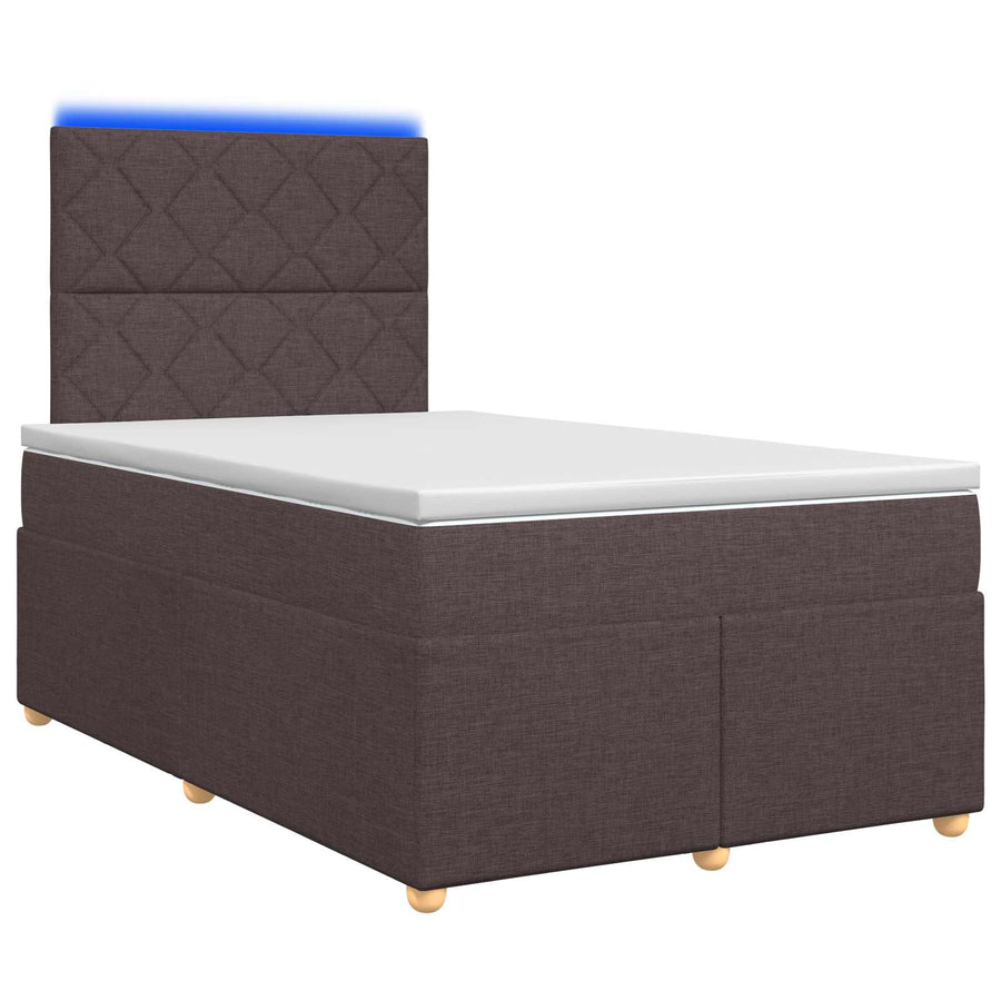 Boxspringbed met matras Donkerbruin 120 x 200 cm Stof