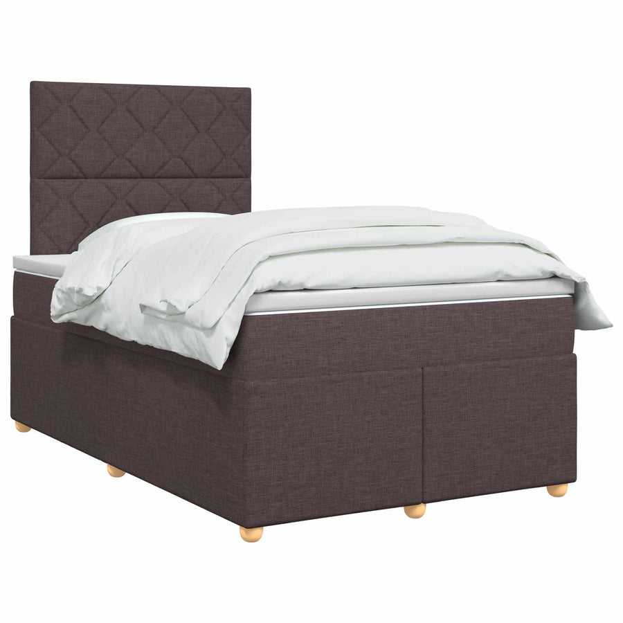 Boxspringbed met matras Donkerbruin 120 x 200 cm Stof