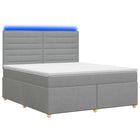 Boxspringbed met matras Lichtgrijs 140 x 190 cm Stof