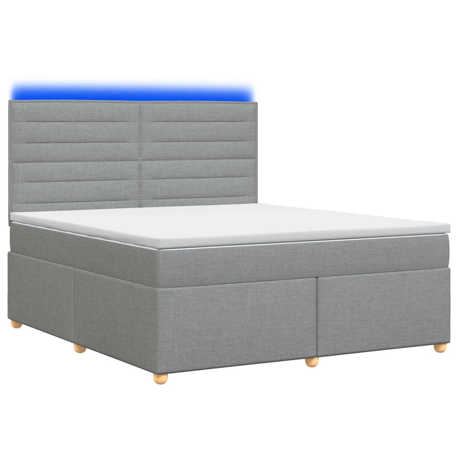 Boxspringbed met matras Lichtgrijs 140 x 190 cm Stof
