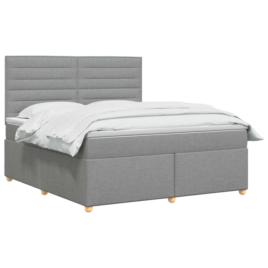 Boxspringbed met matras Lichtgrijs 140 x 190 cm Stof