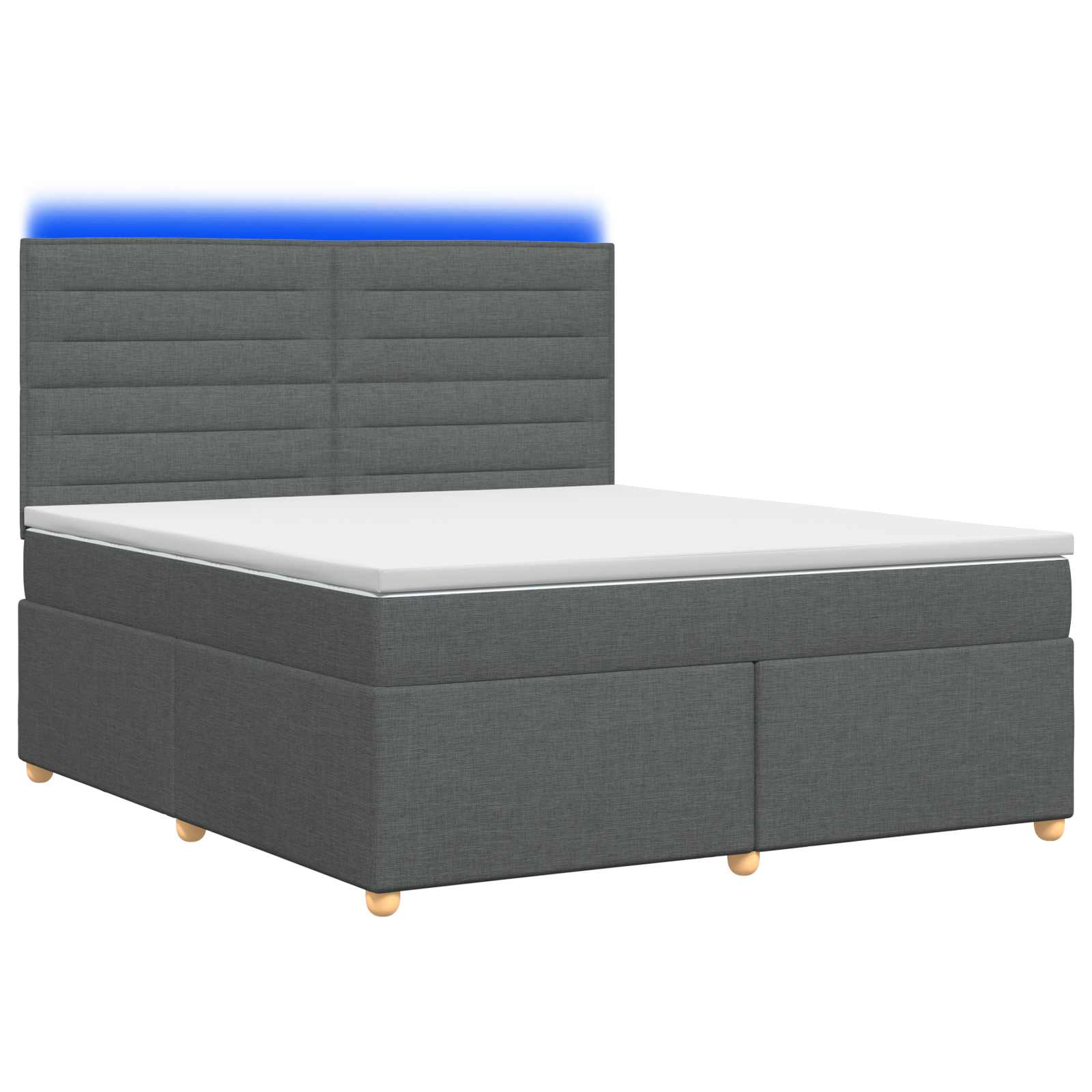 Boxspringbed met matras Donkergrijs 140 x 190 cm Stof