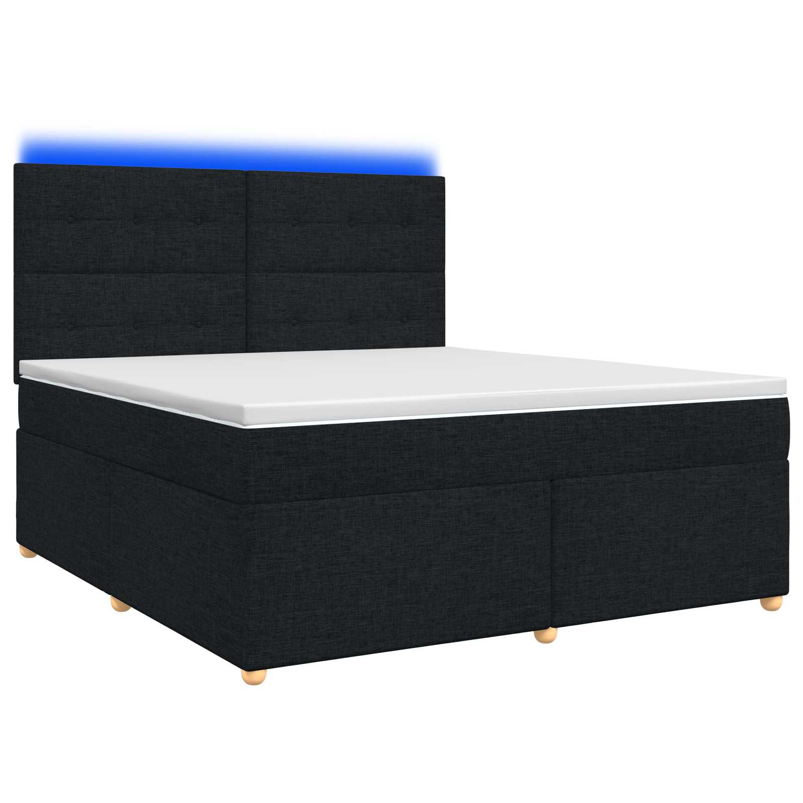 Boxspringbed met matras met hoofdeinde Zwart 140 x 190 cm Stof