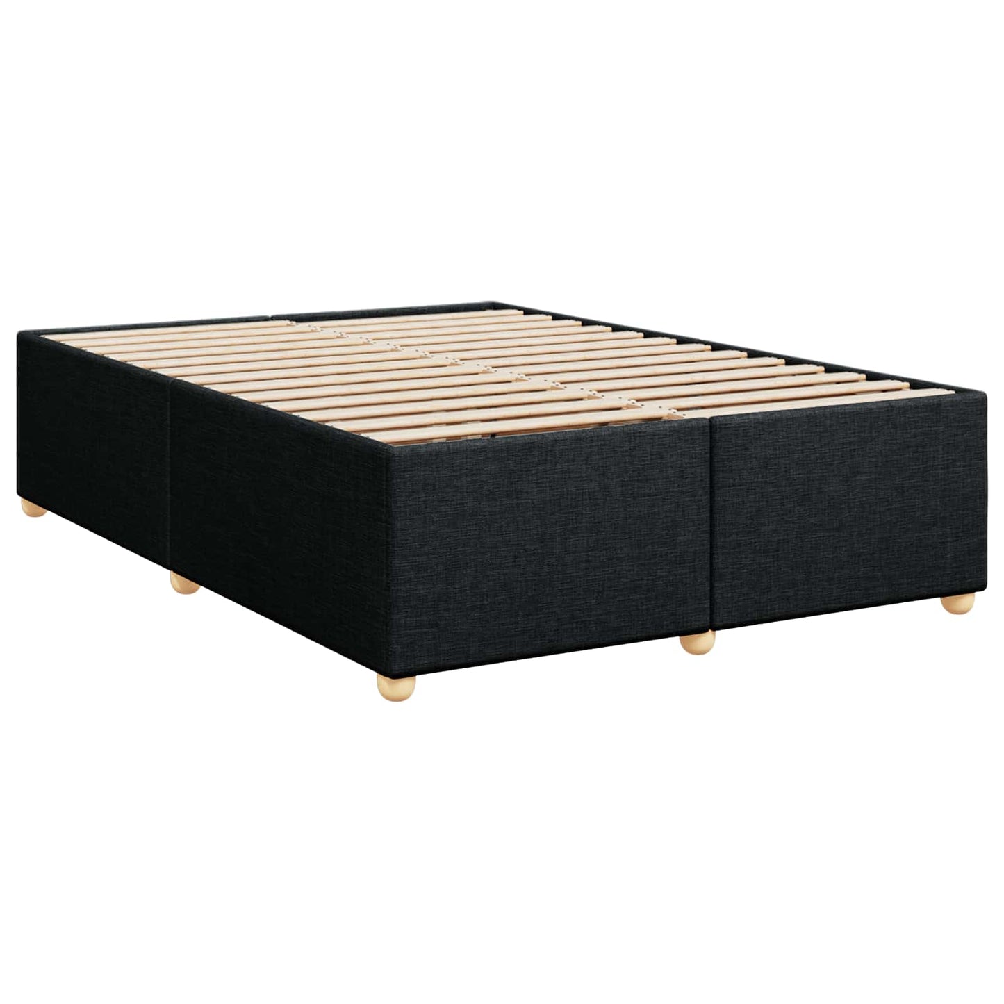 Boxspringbed met matras met hoofdeinde Zwart 140 x 190 cm Stof