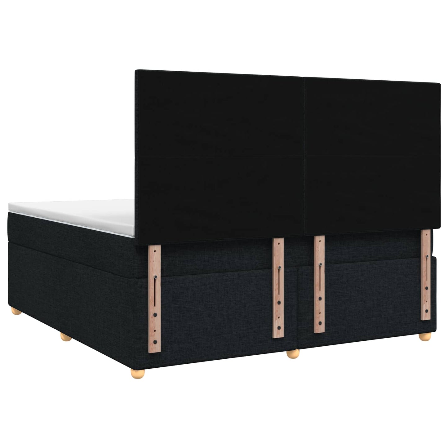 Boxspringbed met matras met hoofdeinde Zwart 140 x 190 cm Stof