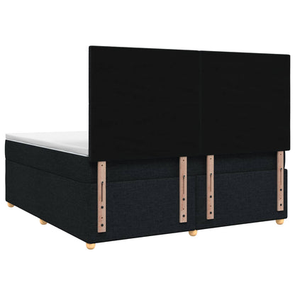 Boxspringbed met matras met hoofdeinde Zwart 140 x 190 cm Stof